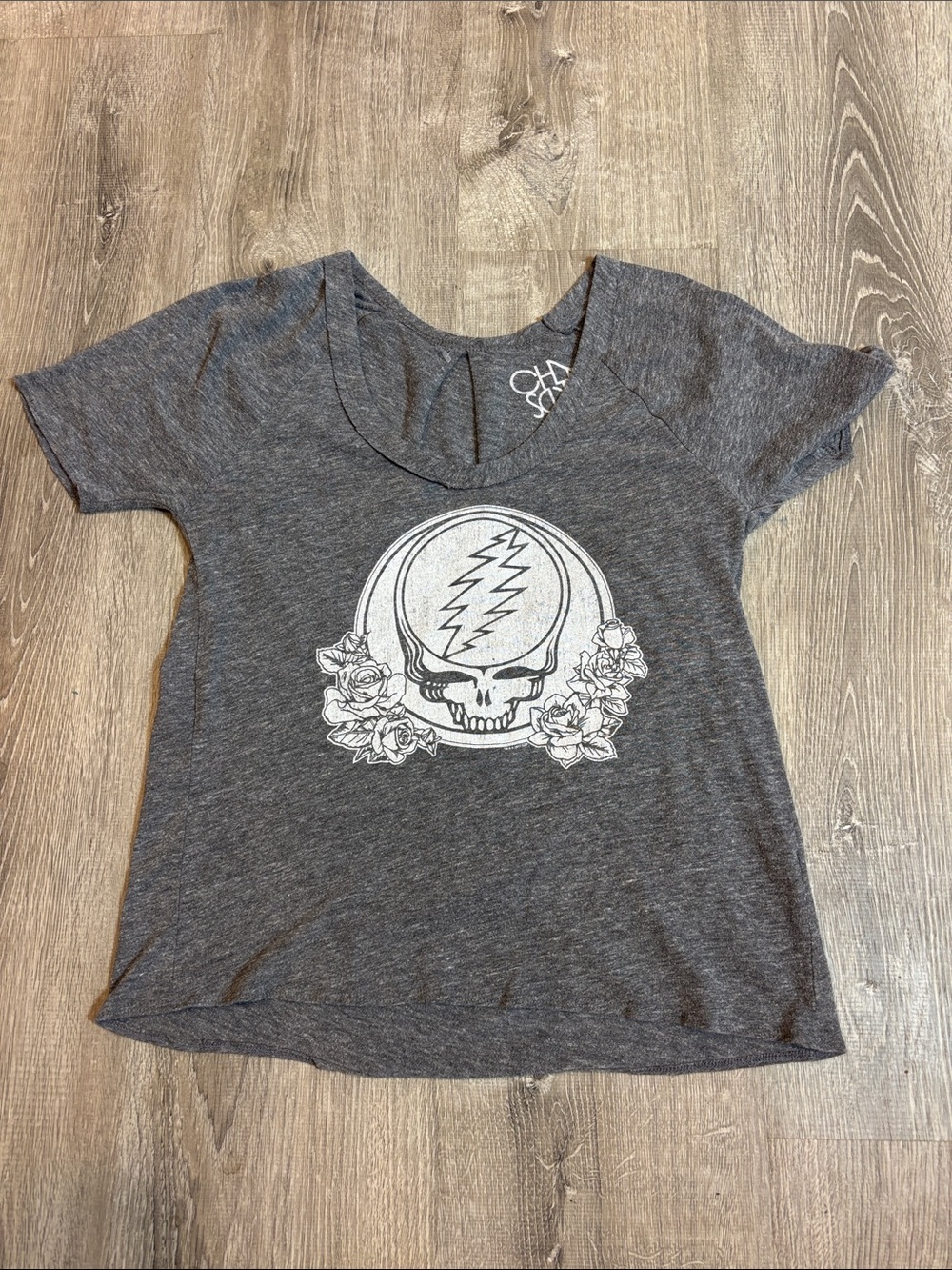 Chaser Gray Short-Sleeve Graphic Skull Tee